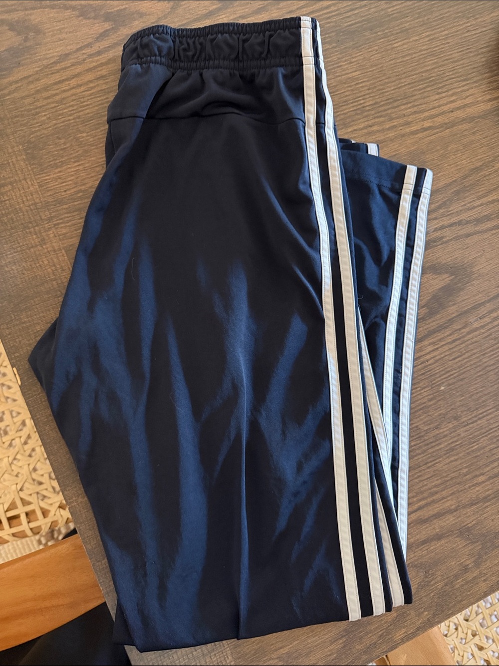 Adidas Size Medium Striped Track Pants with Pockets Unisex Black White